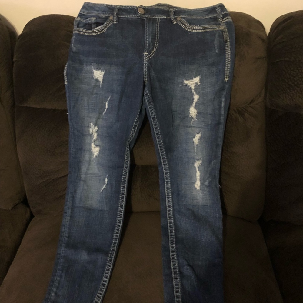 Silver Skinny Jeans